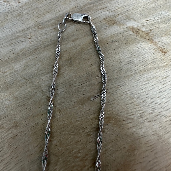 REAL 1/3 Ct Heart diamond necklace 14 Kt white gold chain & clasp formal luxury - Picture 7 of 17